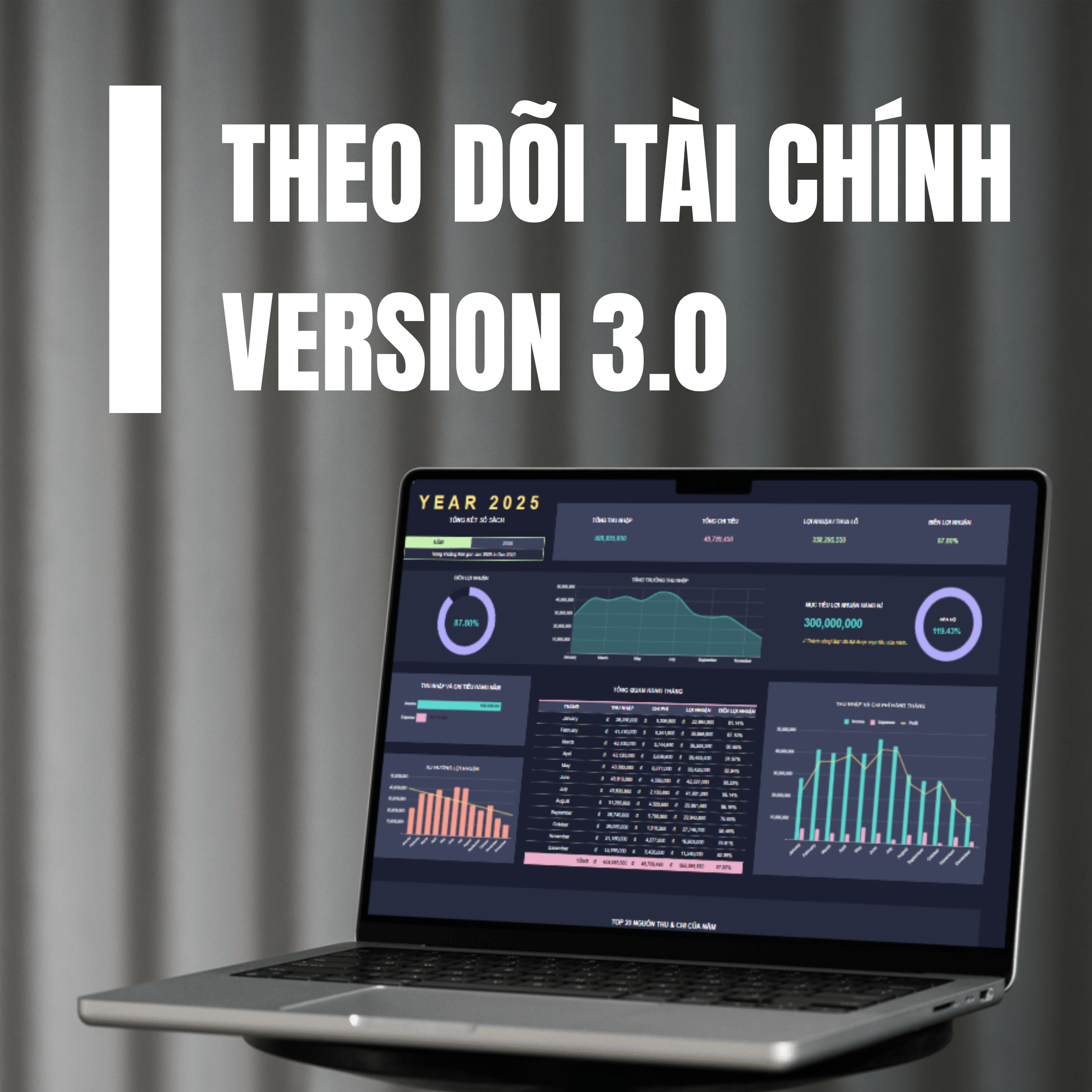 Theo Dõi Tài Chính Thông Minh (Dark Mode - Version 3.0)