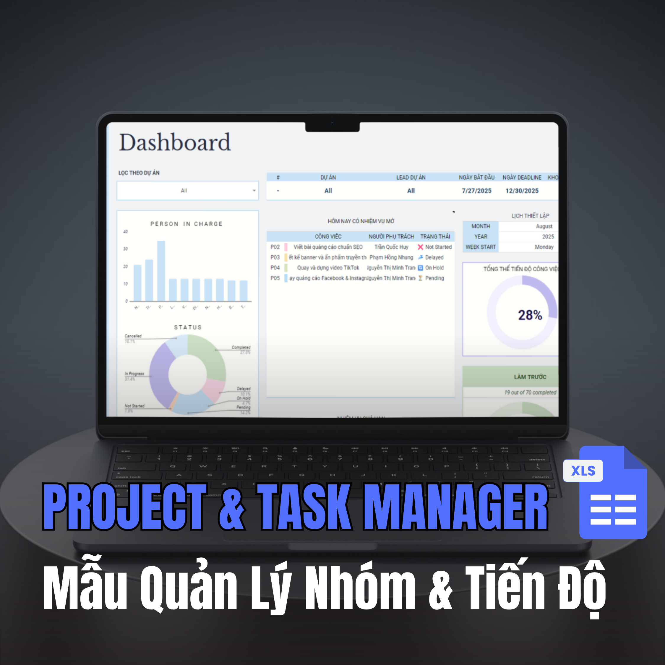 🔥 Project & Task Manager - Mẫu Quản Lý Nhóm & Tiến Độ SIÊU HAY - Ảnh 2
