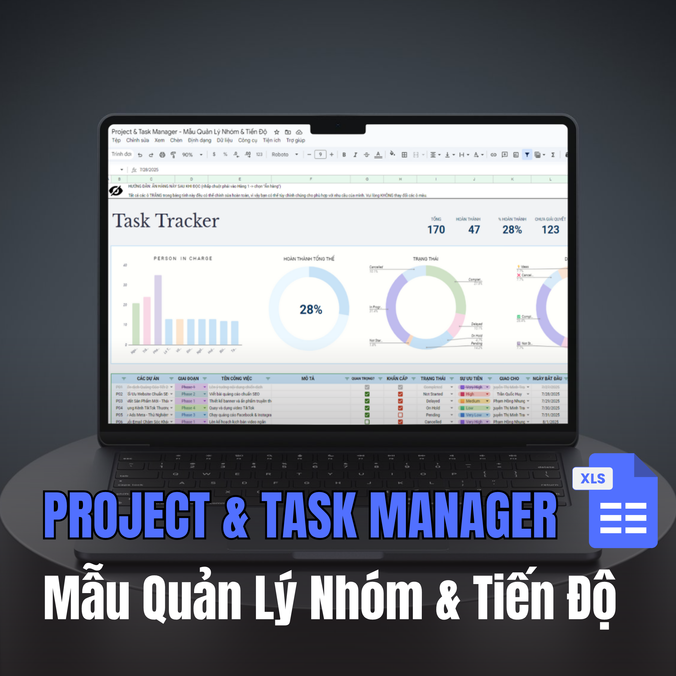 🔥 Project & Task Manager - Mẫu Quản Lý Nhóm & Tiến Độ SIÊU HAY - Ảnh 3