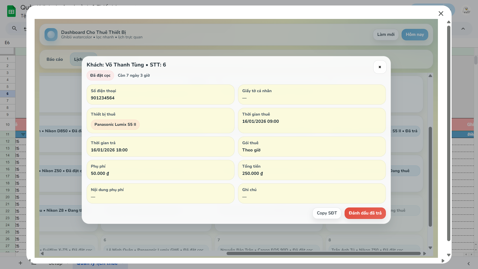 Quản lý lịch thuê máy ảnh & Thiết bị thông minh 2026 - Ảnh 3