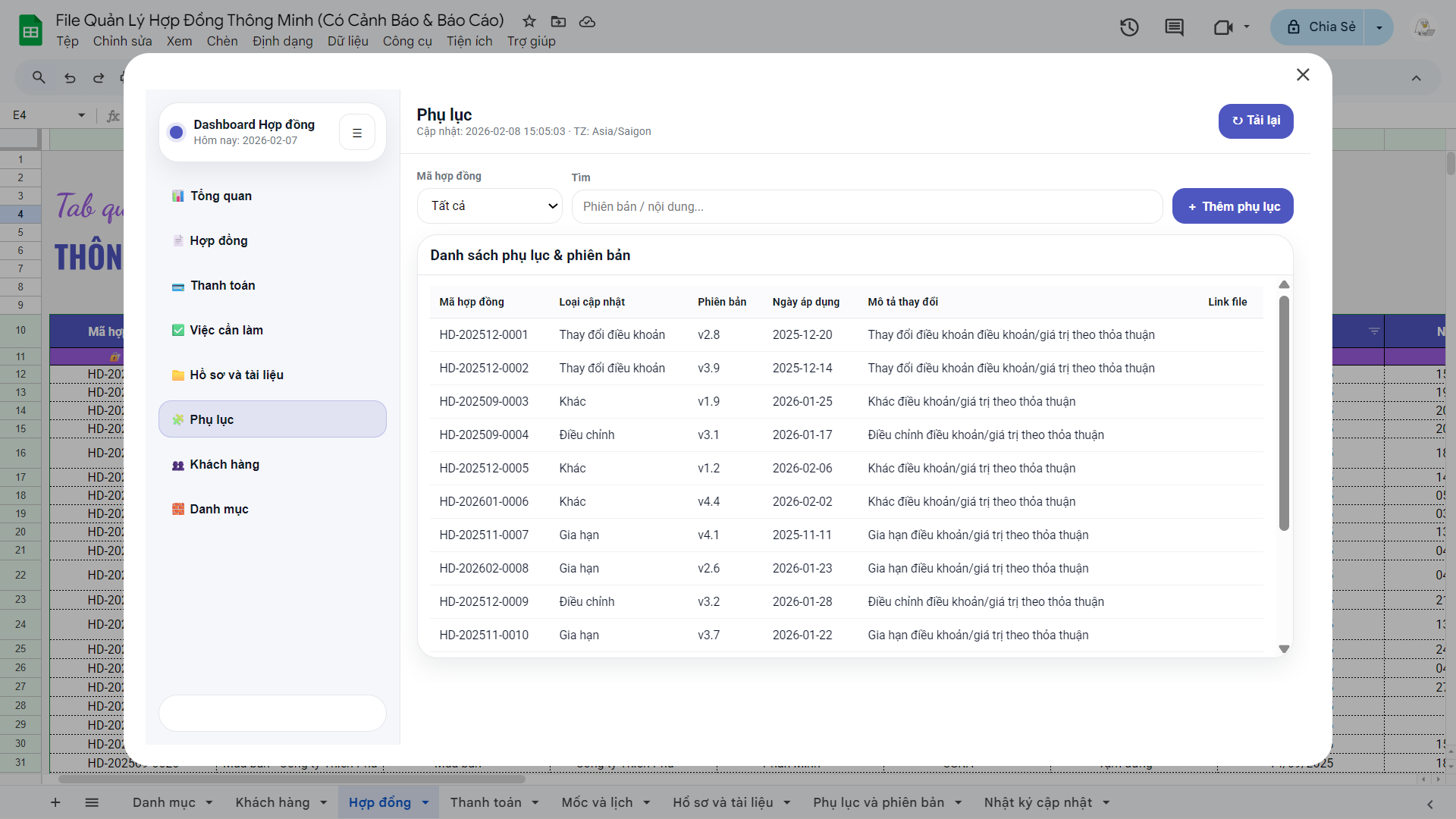 File Quản Lý Hợp Đồng Thông Minh (Có Cảnh Báo & Báo Cáo) - Ảnh 4
