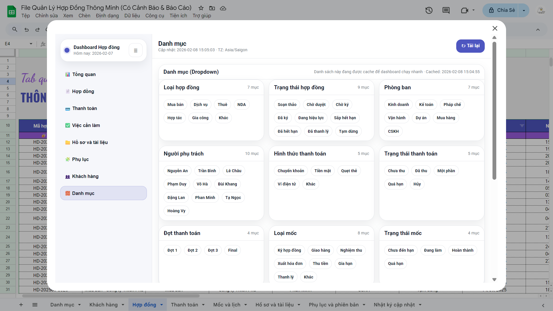 File Quản Lý Hợp Đồng Thông Minh (Có Cảnh Báo & Báo Cáo) - Ảnh 2