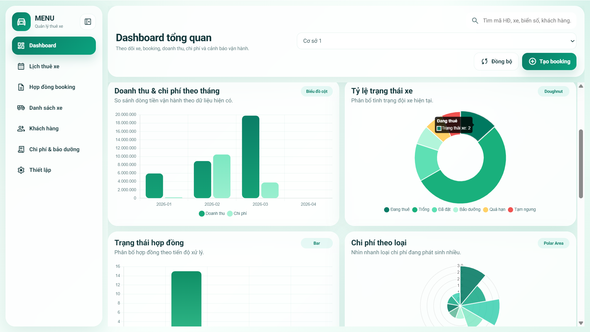 Web App Sheet - Quản lý lịch thuê xe máy / ô tô | Có quản lý thông tin khách hàng, chi phí bảo dưỡng, hợp đồng - Ảnh 6
