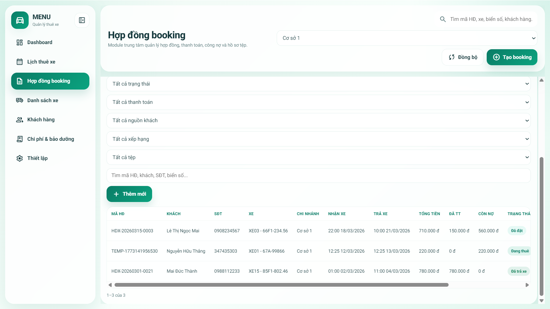 Web App Sheet - Quản lý lịch thuê xe máy / ô tô | Có quản lý thông tin khách hàng, chi phí bảo dưỡng, hợp đồng - Ảnh 10