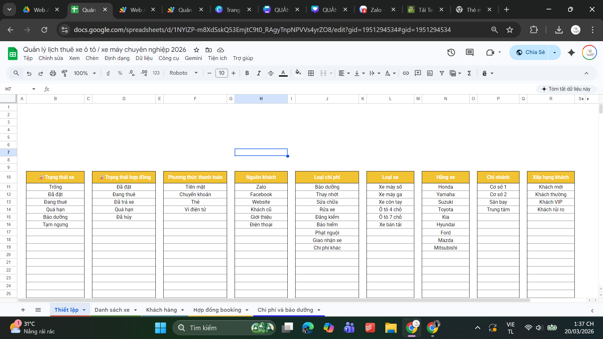 Web App Sheet - Quản lý lịch thuê xe máy / ô tô | Có quản lý thông tin khách hàng, chi phí bảo dưỡng, hợp đồng - Ảnh 18