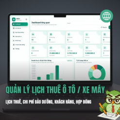 Web App Sheet - Quản lý lịch thuê xe máy / ô tô | Có quản lý thông tin khách hàng, chi phí bảo dưỡng, hợp đồng