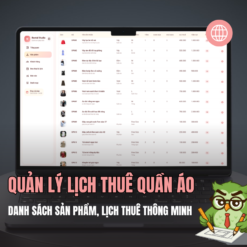 Web App - Quản lý thuê quần áo & phụ kiện thông minh, giúp quản lý thông tin khách hàng, lịch thuê nhanh chóng