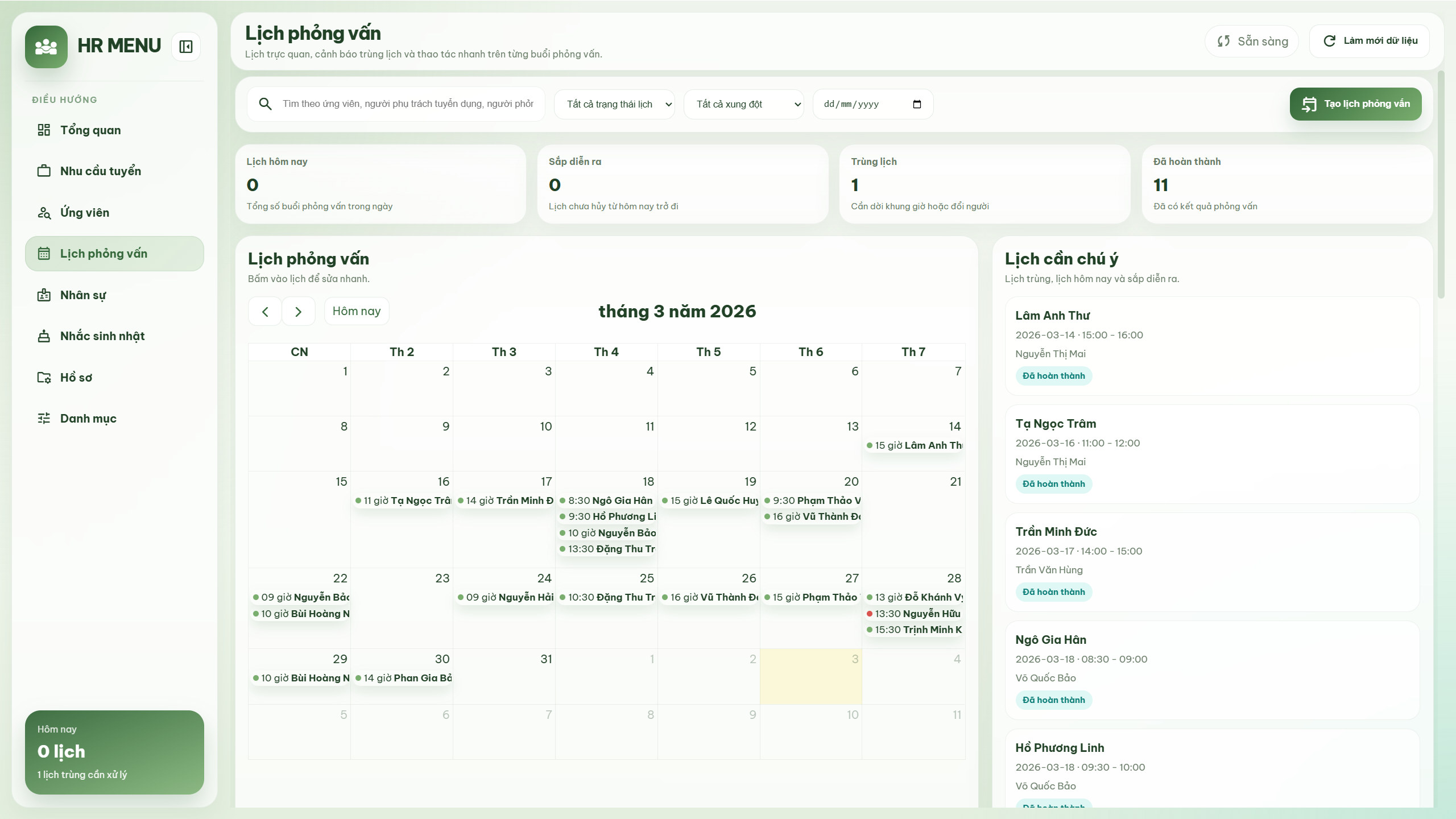 Web app - Quản lý thông tin nhân sự & tuyển dụng (Danh sách ứng viên, lịch phỏng vấn, hồ sơ nhân sự, sinh nhật) - Ảnh 8