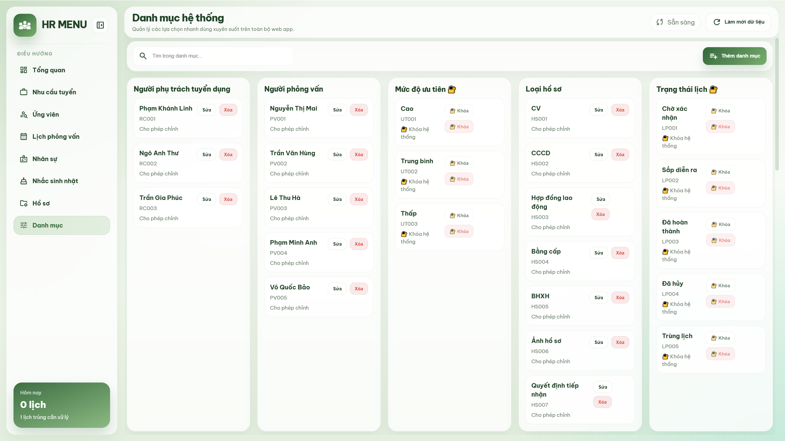 Web app - Quản lý thông tin nhân sự & tuyển dụng (Danh sách ứng viên, lịch phỏng vấn, hồ sơ nhân sự, sinh nhật) - Ảnh 13