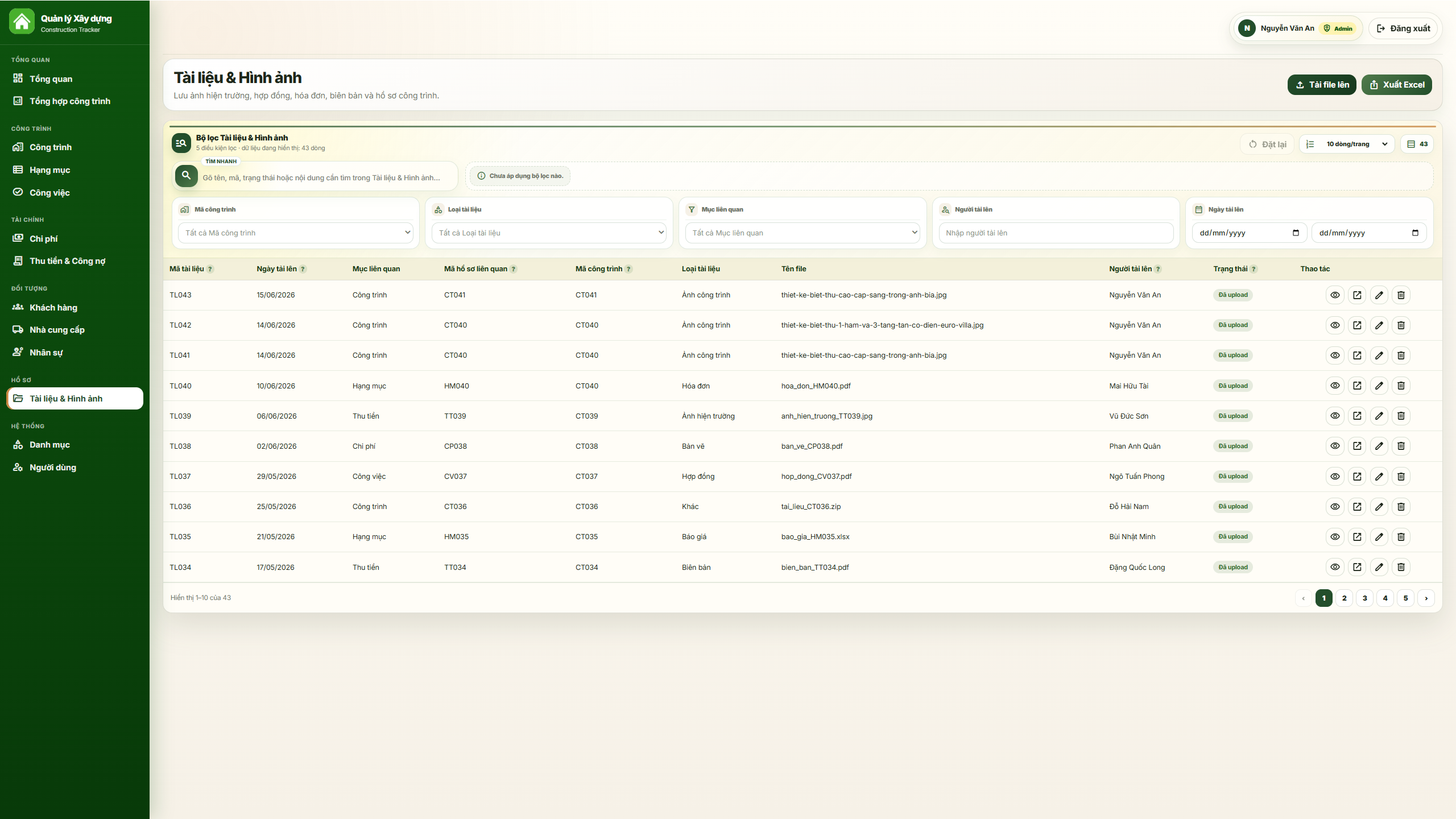 WEB APP - Quản lý công trình xây dựng (Tiến độ, chi phí, công nợ, nhân sự, hạng mục & công việc) - Ảnh 14