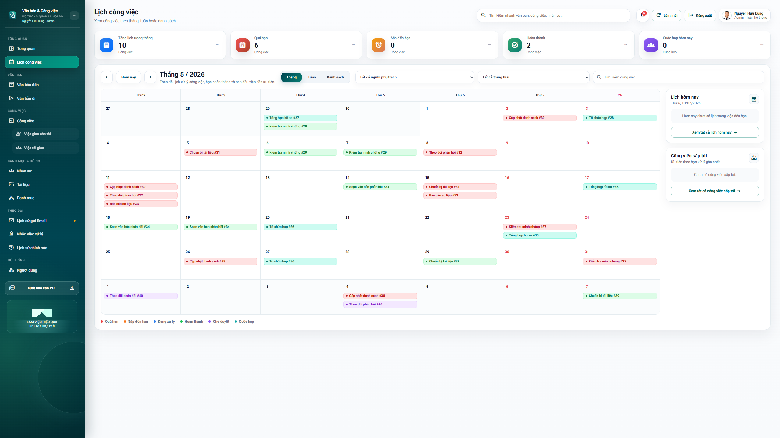 WEB APP - Quản lý văn bản đến / Đi, Công việc, Nhân sự 4.0 (Chuyên nghiệp, dễ dùng có hướng dẫn sử dụng chi tiết) - Ảnh 3
