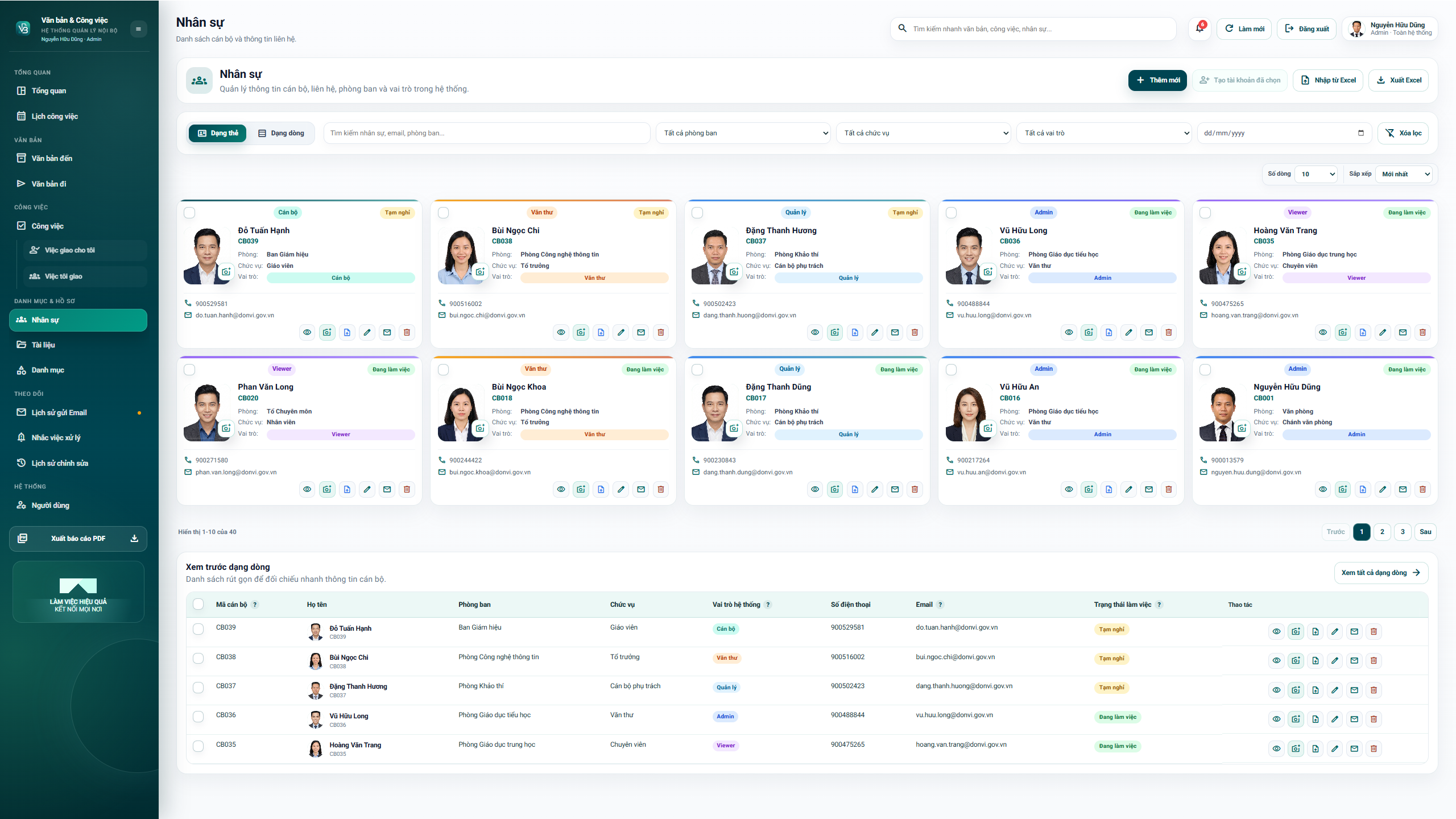 WEB APP - Quản lý văn bản đến / Đi, Công việc, Nhân sự 4.0 (Chuyên nghiệp, dễ dùng có hướng dẫn sử dụng chi tiết) - Ảnh 7