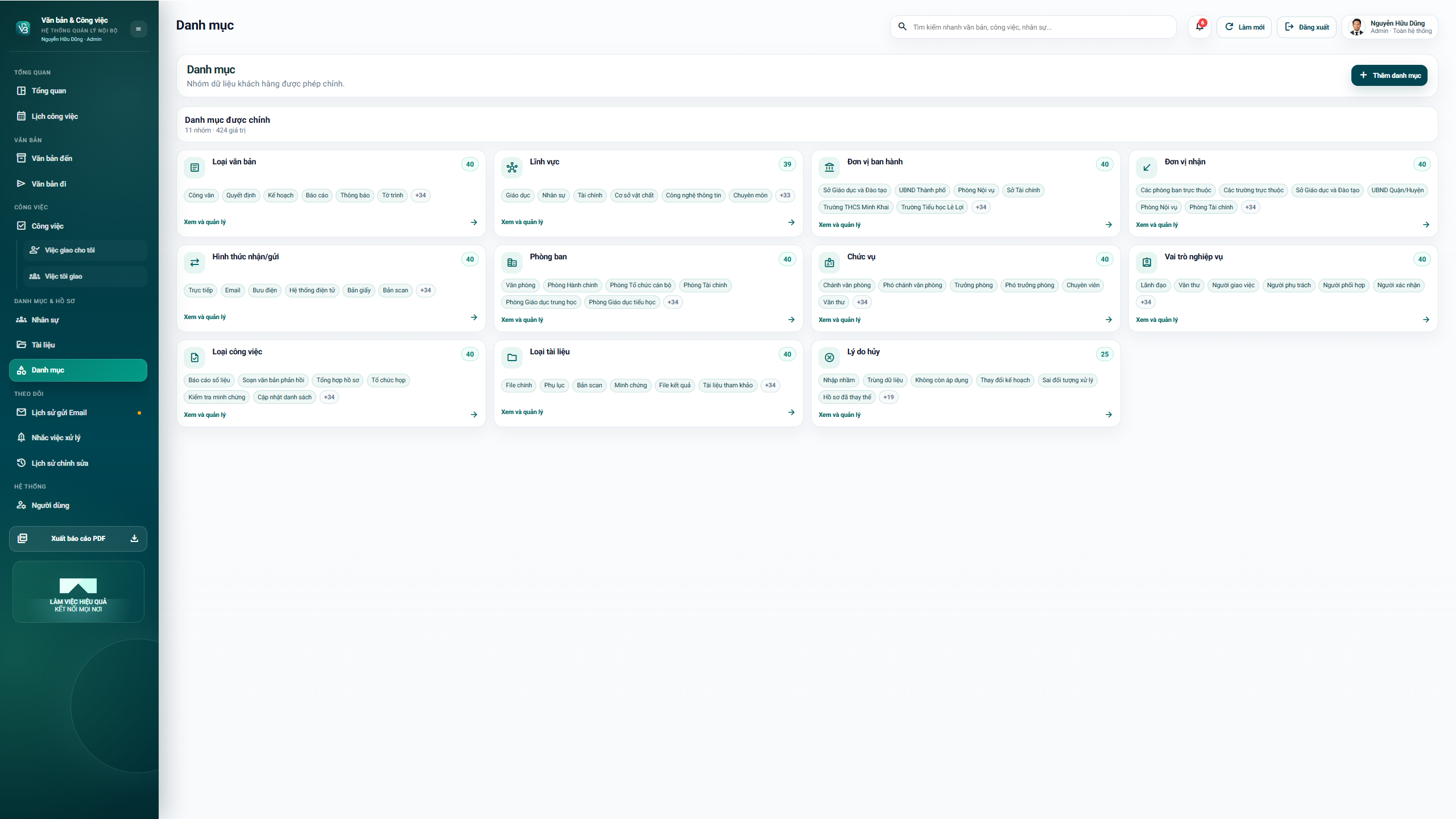 WEB APP - Quản lý văn bản đến / Đi, Công việc, Nhân sự 4.0 (Chuyên nghiệp, dễ dùng có hướng dẫn sử dụng chi tiết) - Ảnh 9
