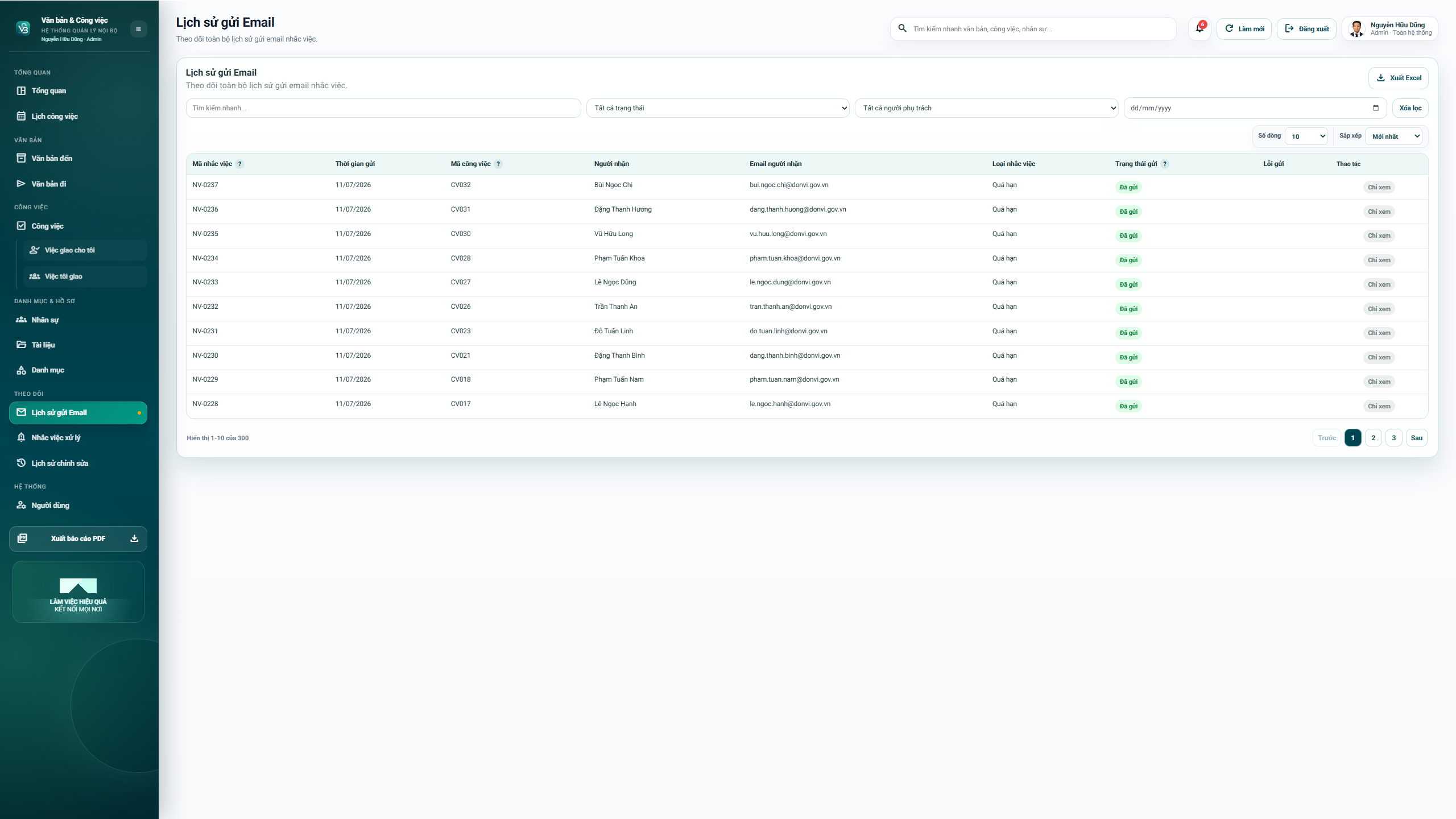 WEB APP - Quản lý văn bản đến / Đi, Công việc, Nhân sự 4.0 (Chuyên nghiệp, dễ dùng có hướng dẫn sử dụng chi tiết) - Ảnh 10