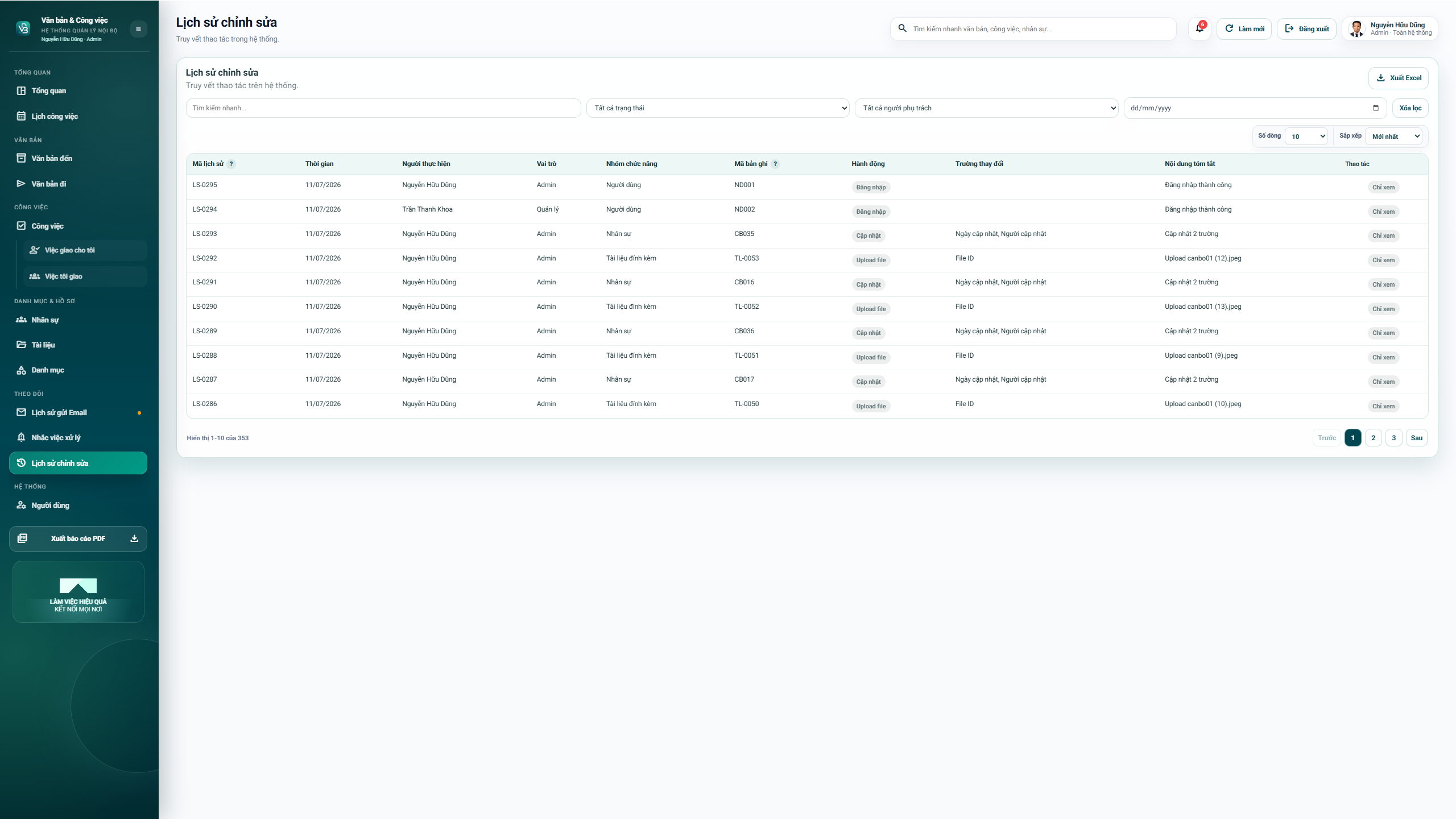 WEB APP - Quản lý văn bản đến / Đi, Công việc, Nhân sự 4.0 (Chuyên nghiệp, dễ dùng có hướng dẫn sử dụng chi tiết) - Ảnh 12